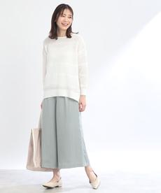 【手洗い可/ウエスト総ゴム仕様】リラクシーシャイニーガウチョ 【手洗い可/ウエスト総ゴム仕様】リラクシーシャイニーガウチョ