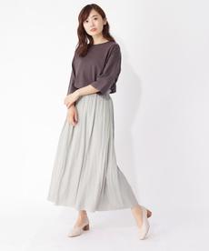 【S-LL】サテン小花スカート