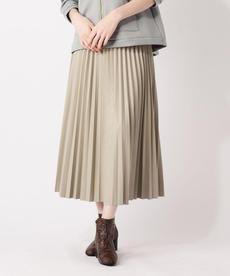 【S-LL】フェイクレザープリーツロングスカート
