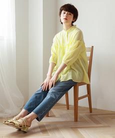 フリル使いパフ袖ブラウス フリル使いパフ袖ブラウス