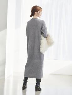 リブニットロングワンピース リブニットロングワンピース