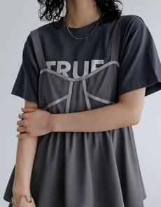 [2024SS COLLECTION]TRUEメタリックロゴプリントTシャツ[mb]