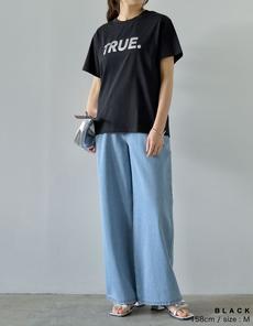 [2024SS COLLECTION]TRUEメタリックロゴプリントTシャツ[mb]