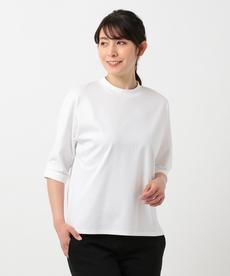 【UVケア・接触冷感】コンパクトコットンスムース ボトルネックTシャツ