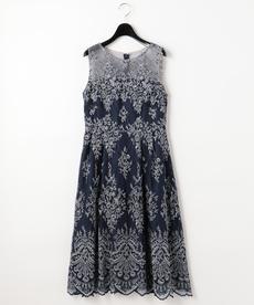 ラメフラワー刺繍ドレス