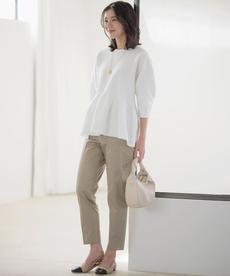【WEB限定】サテンストレッチ クロップドパンツ 【WEB限定】サテンストレッチ クロップドパンツ