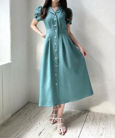 半袖開襟シャツワンピース