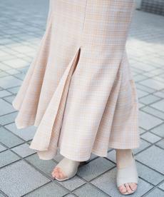 【予約】マルチカラーチェックマーメイドスカート