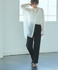 ★
センタープレスジョーゼットワイドパンツ【メール便可／100】