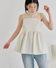 フラワージャガードキャミソールトップス