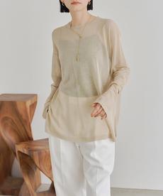 サイドスリットシアーニットプルオーバー【メール便可／90】